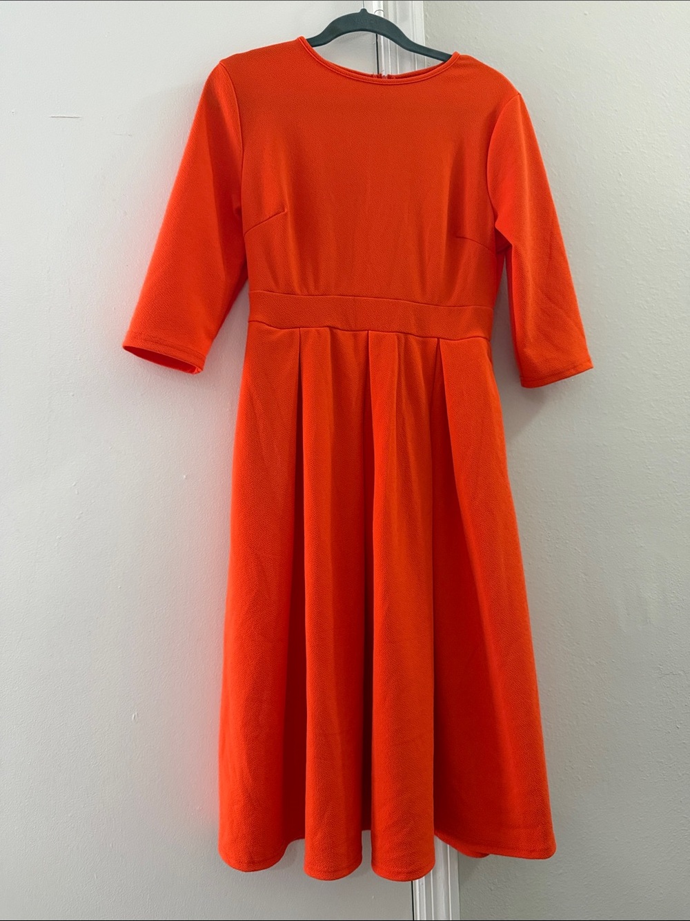 Girls' Bright Orange Fit-and-Flare Dress
